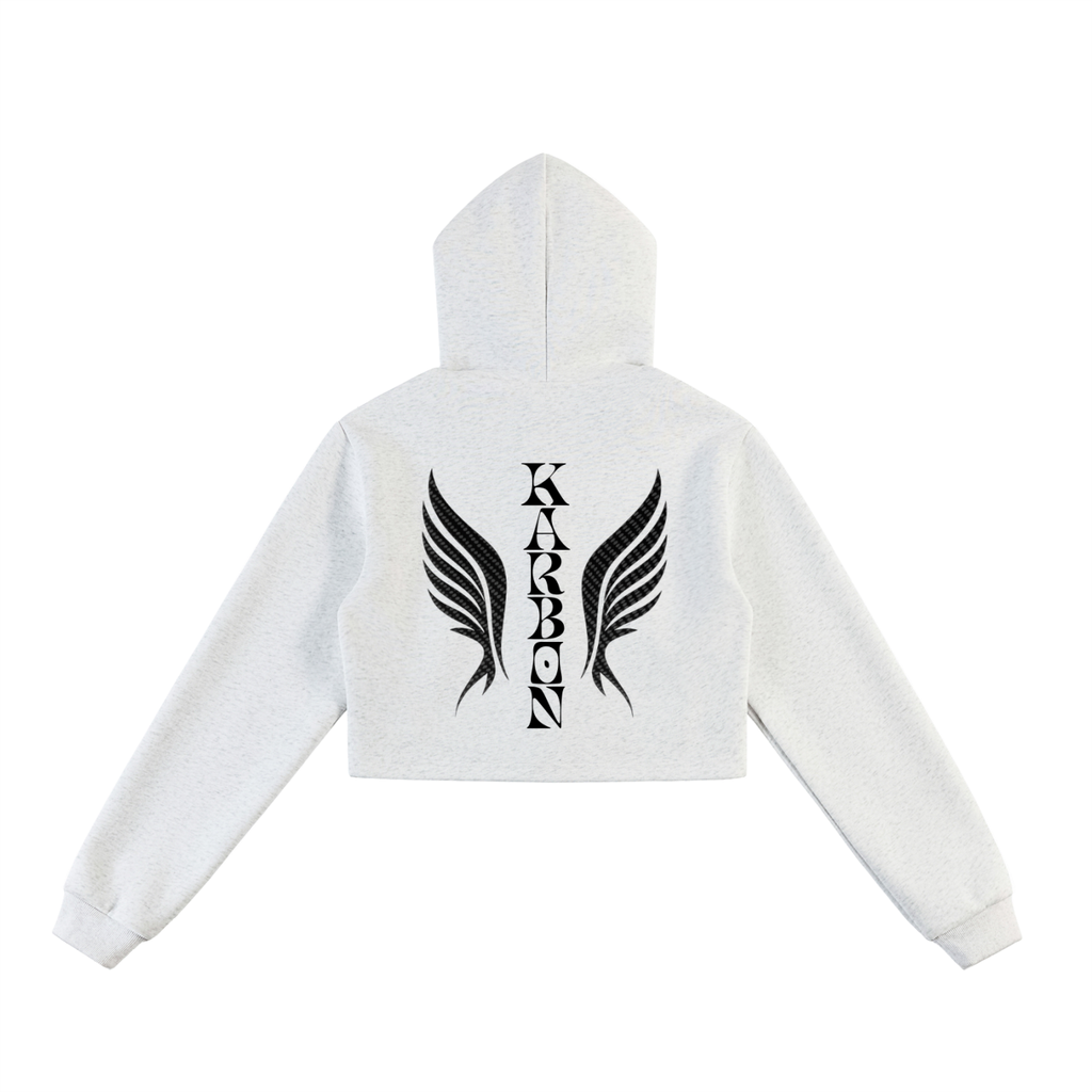 Karbon Cropped Zip-Up Hoodie