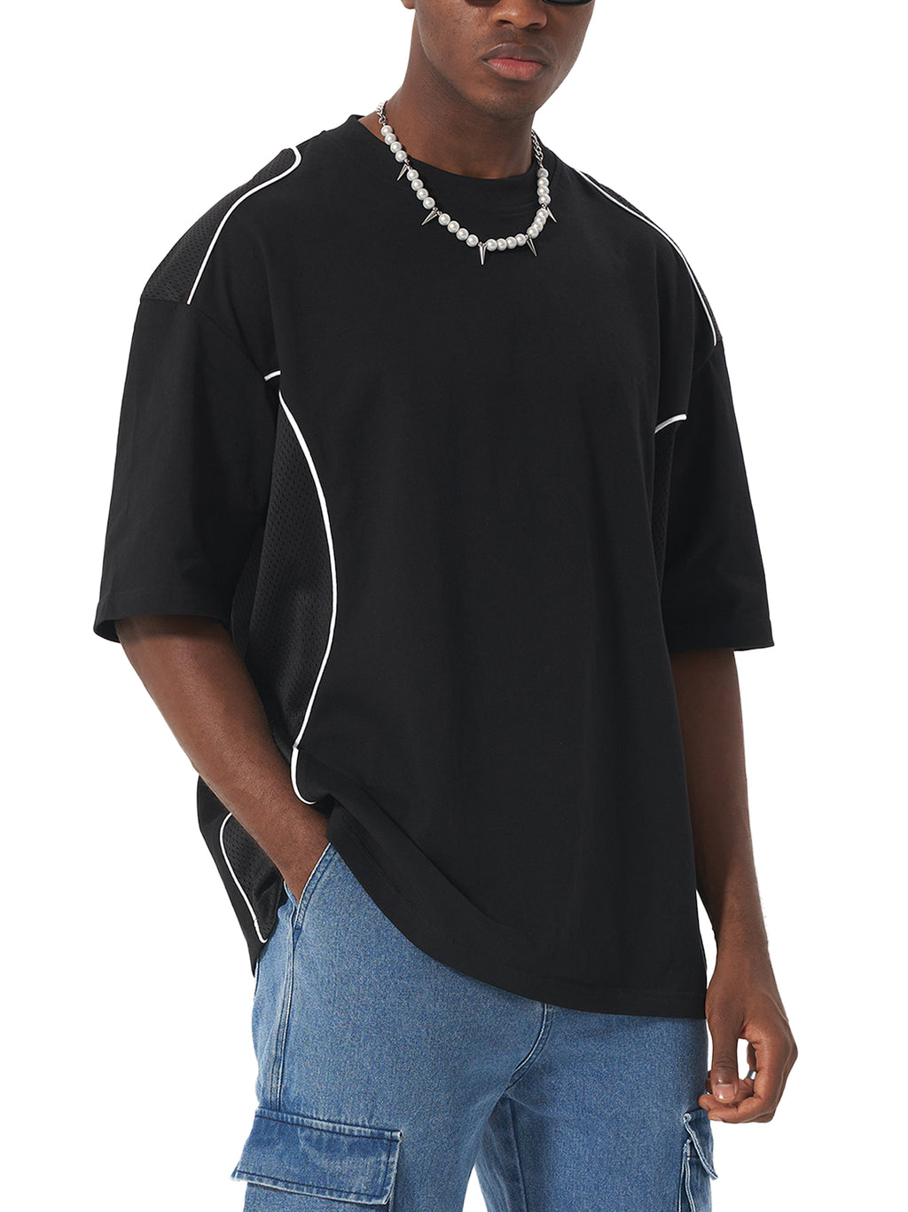 Karbon Contrast Piped Panel T-Shirt