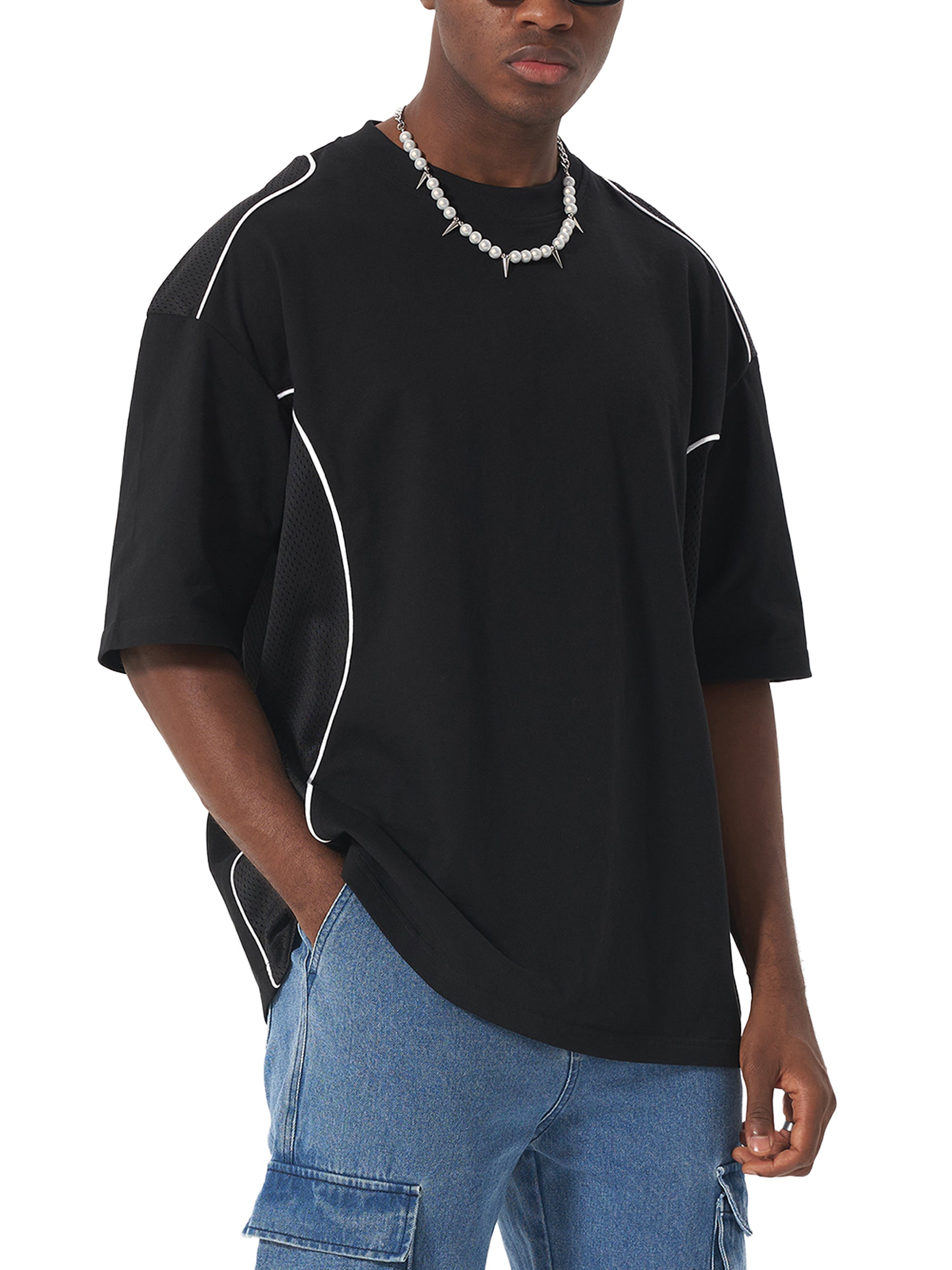 Karbon Contrast Piped Panel T-Shirt