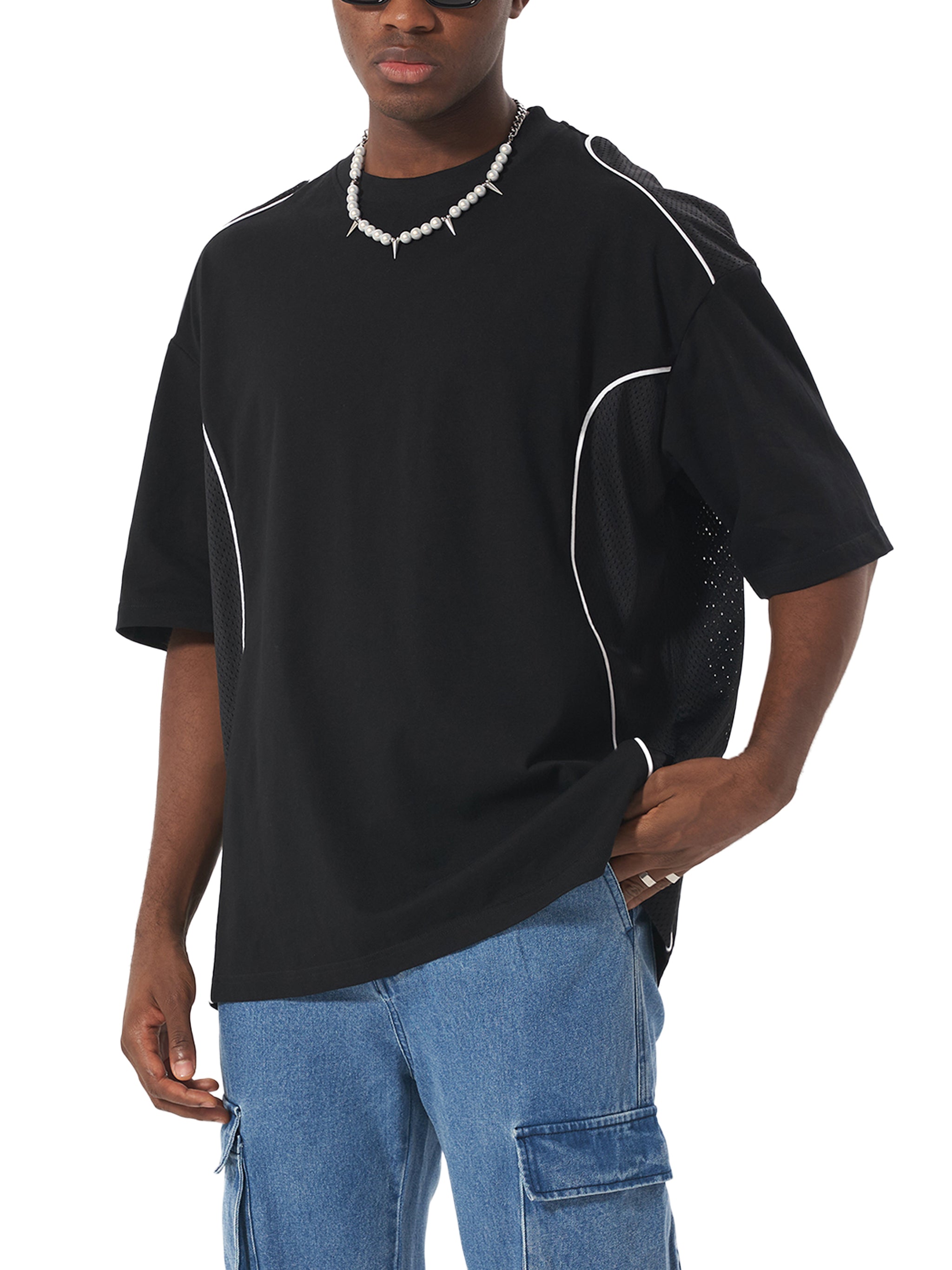 Karbon Contrast Piped Panel T-Shirt