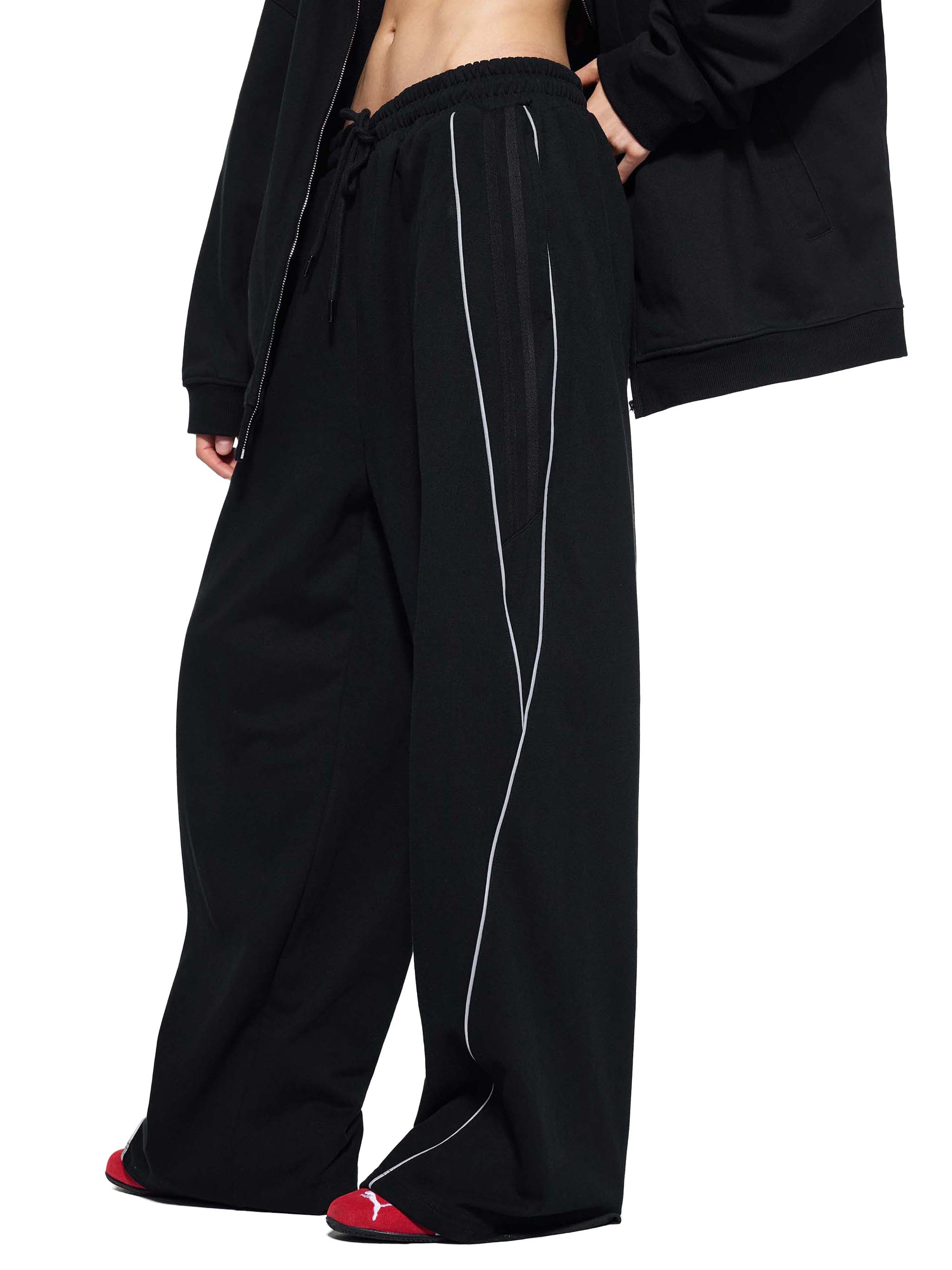 Karbon Reflection Striped Straight-Leg Sweatpants