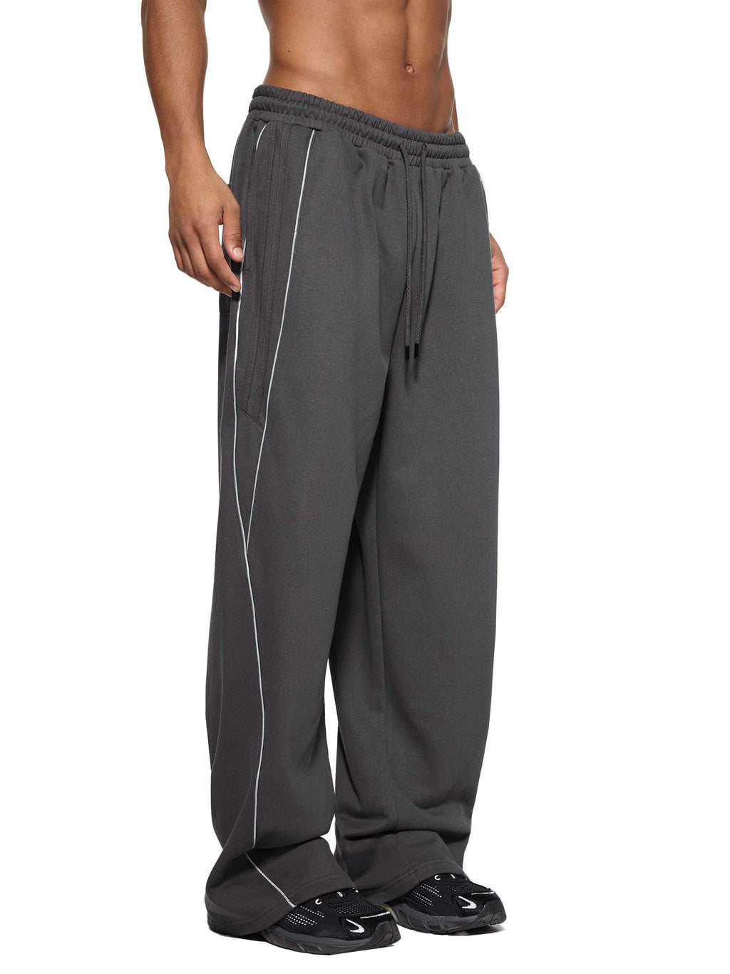 Karbon Reflection Striped Straight-Leg Sweatpants